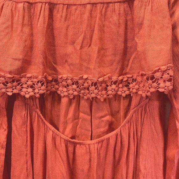 Free People Gentle Dreamer Dress Womens S Burnt Orange Open Back Lined Boho - Picture 15 of 16